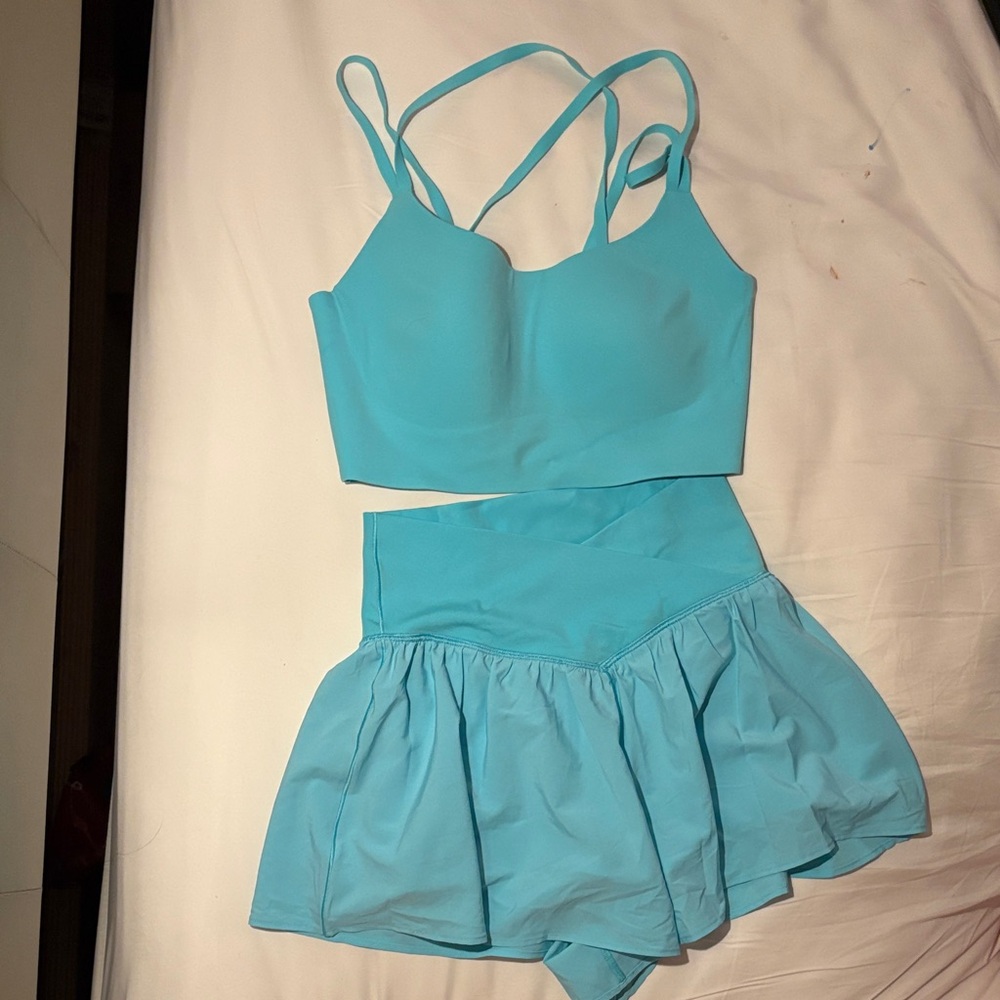 Aerie Turquoise Strappy Top and Skirt Set